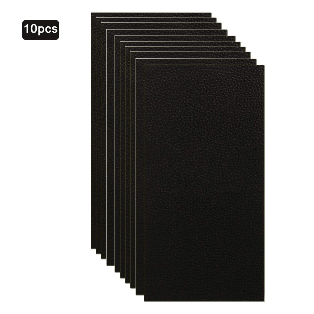 5Pcs/10Pcs Leather Repair Patch Adhesive Backing Leather Seat Patch Kit For Couch Furniture Sofa/Jackets Repair Accessory: 10pcs Black