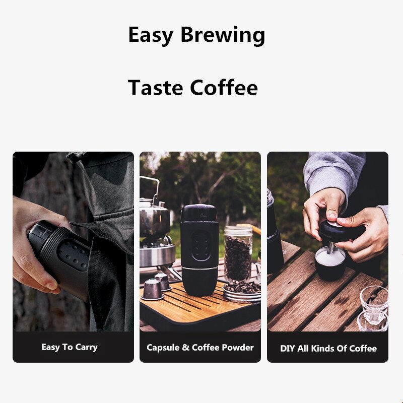 Mini cafetera expreso multifunción para el hogar, Máquina Manual para café a presión portátil, taza para hacer espuma de leche