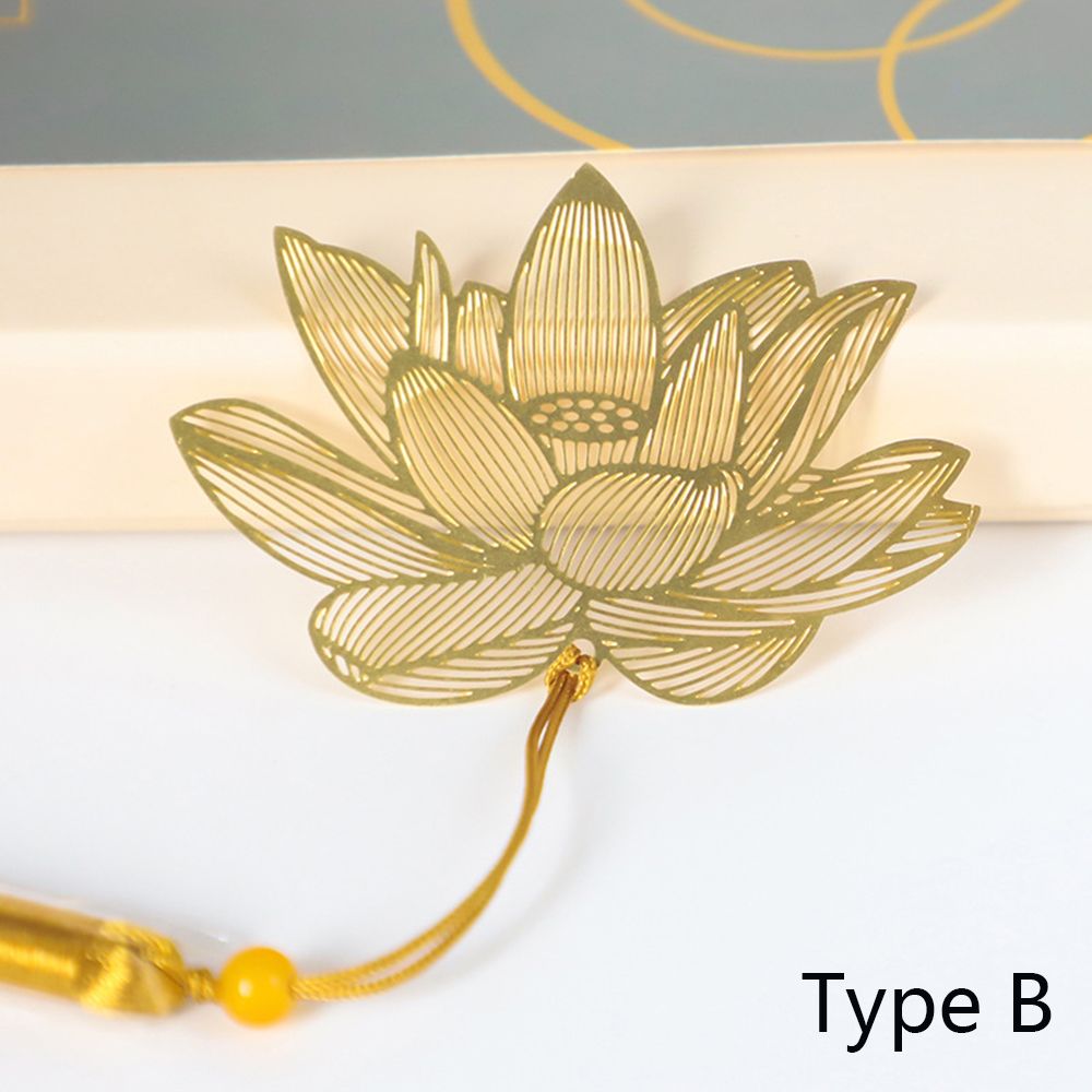 Metal Leaf Bookmark Hollowed Out Brass Leaf Vein Cultural Student Supplies Office School Stationery Accessories: B