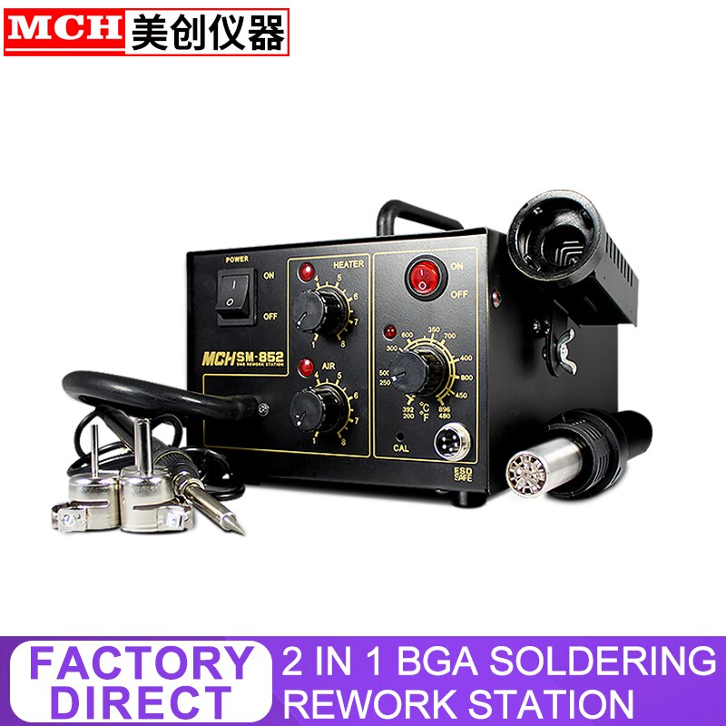 2 In 1 Soldering Station Rework Station Repair Welding Machine Soldering Iron Set PCB Desoldering Tool SM-852 SM-852D SM-702