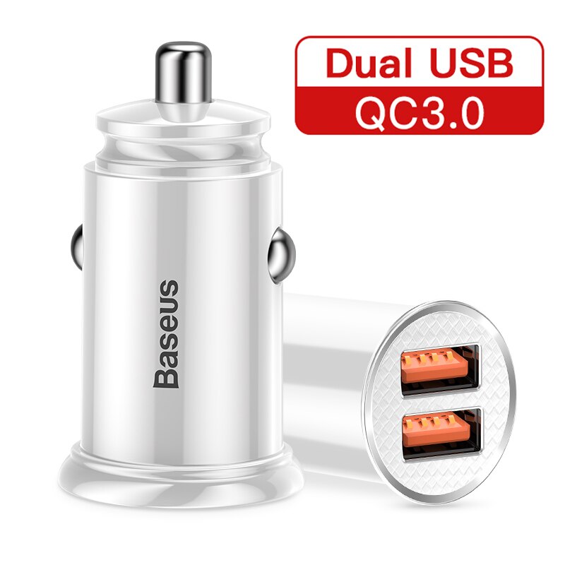 Baseus USB Car Charger Quick Charge 4.0 3.0 QC4.0 QC3.0 QC SCP 5A Type C PD Fast Car USB Charger For iPhone Xiaomi Mobile Phone: 2 USB with Box