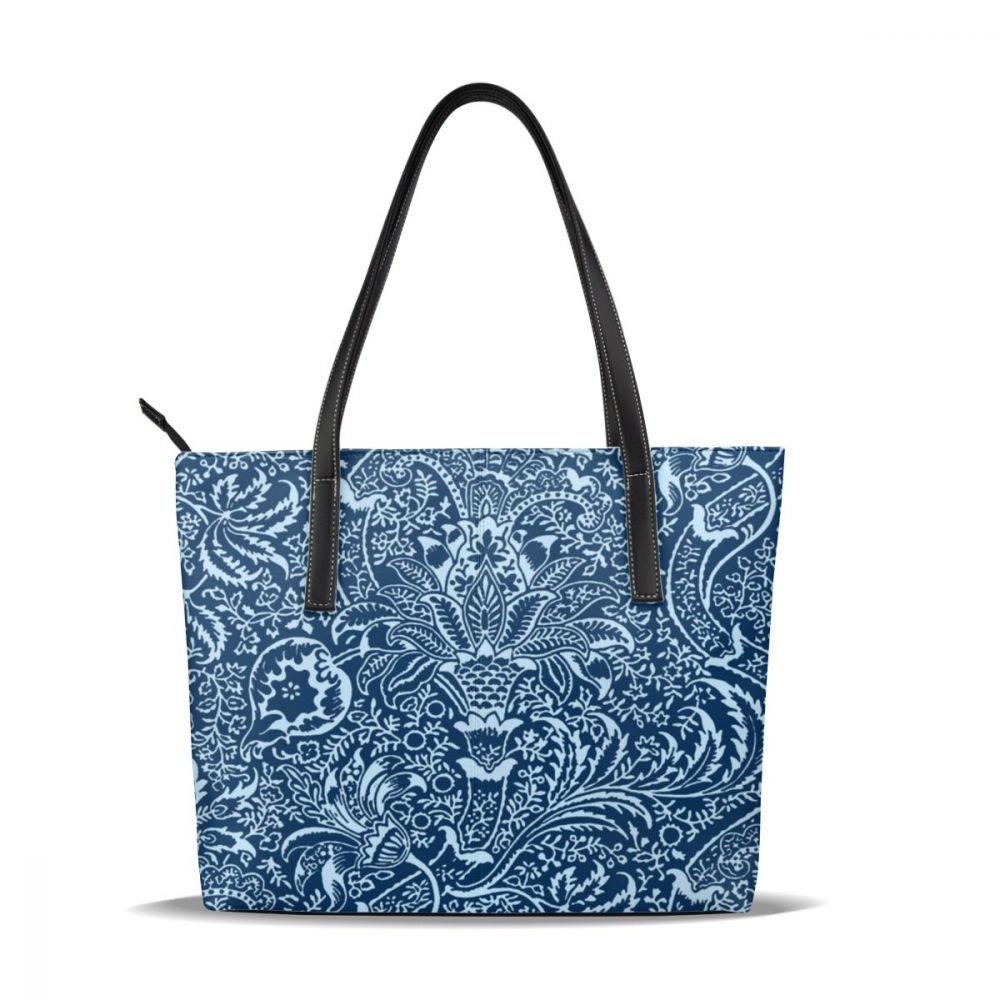 William morris stoffen handtas william morris stoffen handtassen met handgreep, print brede leren tas dames handtassen: Willem morris