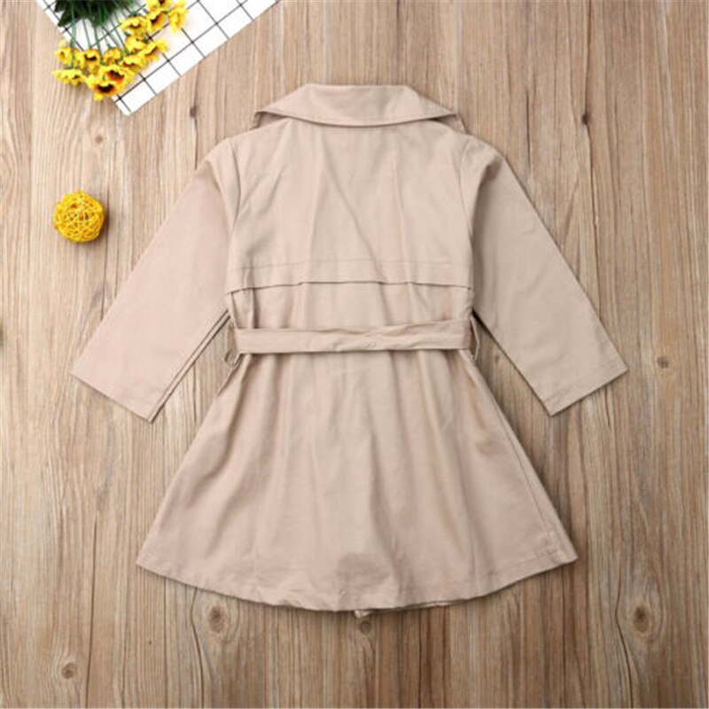 Kid Trench Baby Girl Clothes Autumn Trench Coat Double Breasted Quilted Button Up Wind Jackets Outwear Parka Overcoat Fast Ship