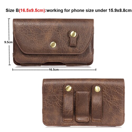 Waist Belt Clip Holster Phone Case Bags For Nokia 9 PureView 8 2.1 3.1 4.1 5.1 6.1 7.1 4.2 3.2 8.1 Plus 8 Sirocco Lumia 950 XL: B Brown 16.5x9.5cm