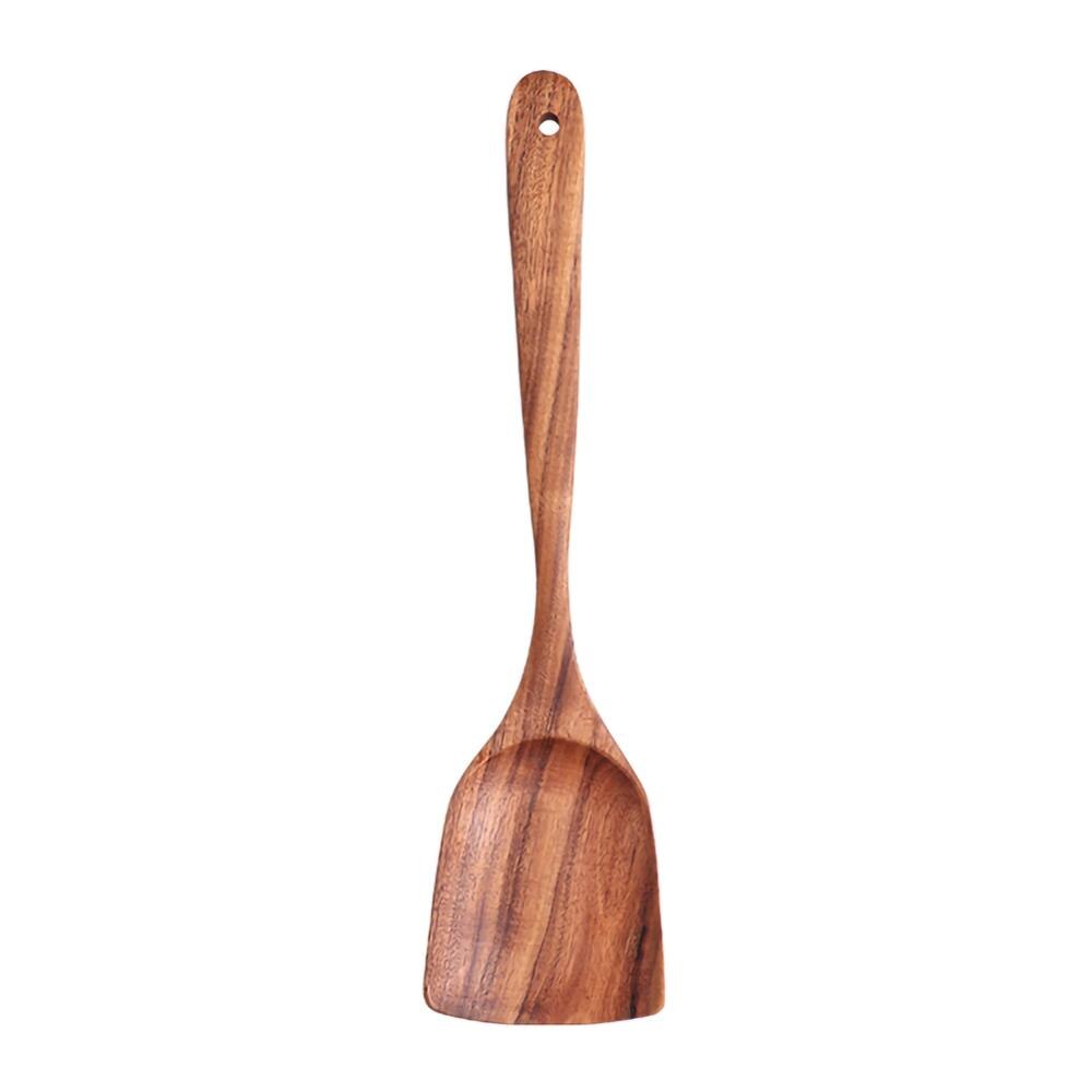 Wooden Tableware Spoon Filter Soup Skimmer Cooking Spoon Scoop Kitchen Tool Set: Spatula