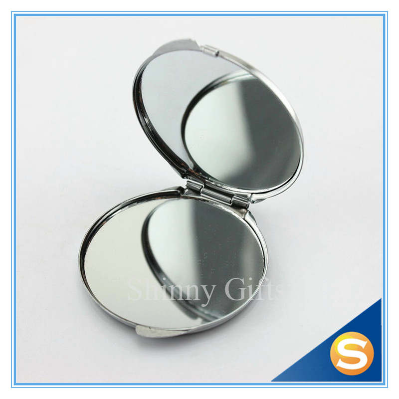 Blank Compact Mirror DIY Portable Metal cosmetic mirror Silver 20pcs/pack 60MM