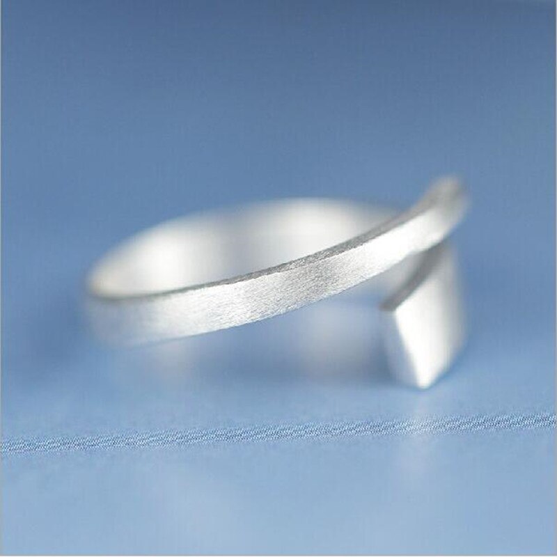 Anillos de plata de ley 925 coreanos para mujer con apertura mate sencilla clásica, anillos de apertura creativos geométricos trenzados SR54