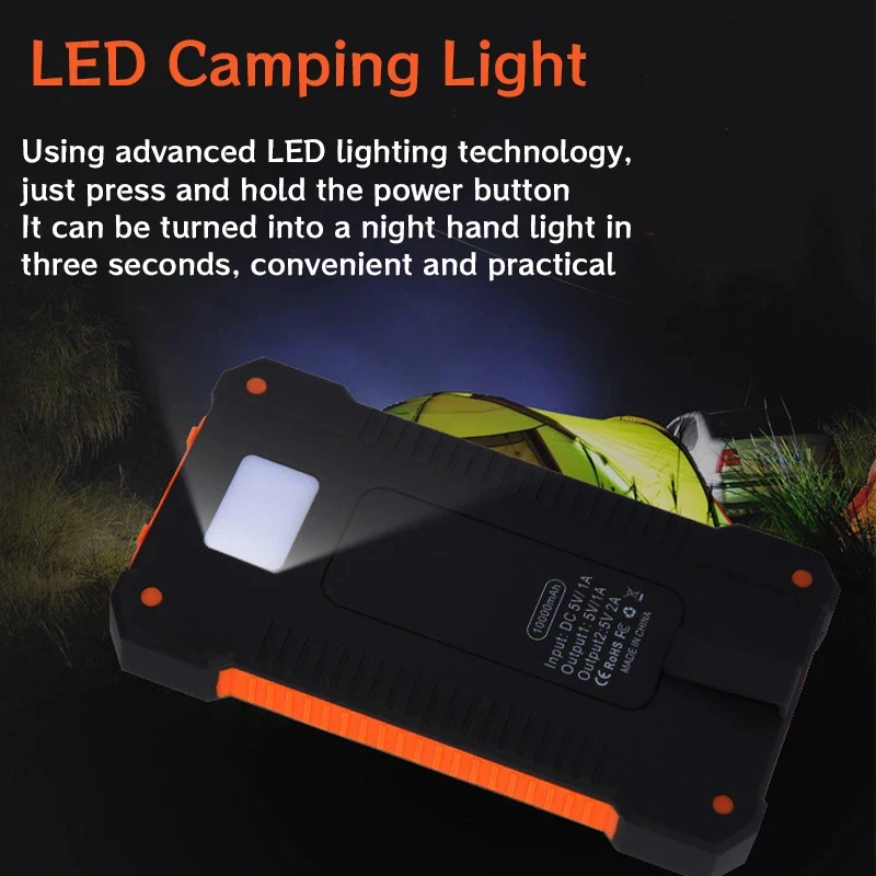 Lenovo 200000 mAh solar powerbank acampamento ao ar livre carregador portátil powerbank à prova dwaterproof água carga rápida bateria externa de alta capacidade