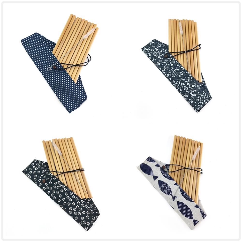 Reusable Bamboo Drinking Straws 10pcs/set Bamboo Drinks Straw Party supplies