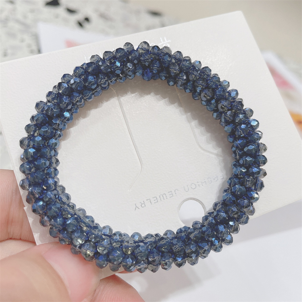 Pulseras y brazaletes elásticos bohemios para mujer, pulseras de cuentas de cristal bohemias elásticas Vintage para mujer, joyería de: Azul