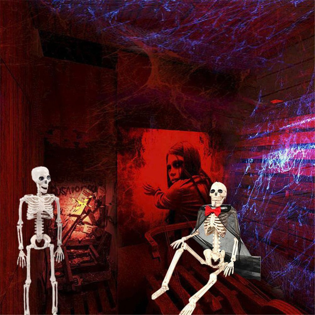 Halloween Poseable Full Life Size Skeleton Party Prop Decor Human Anatomy Model Simulation Model Haunted House Decoration