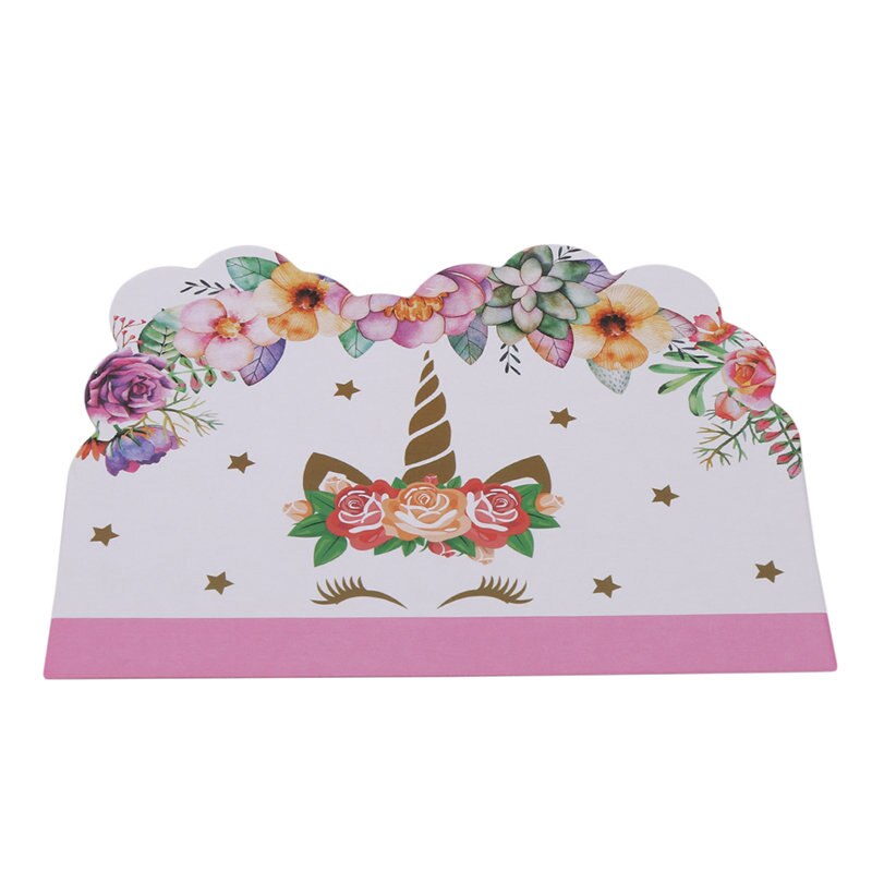 10pcs/ Unicorn Birthday Party Decor Invitation Cards Theme Children Party decorations Girl Kids favors Happy Birthday supplies