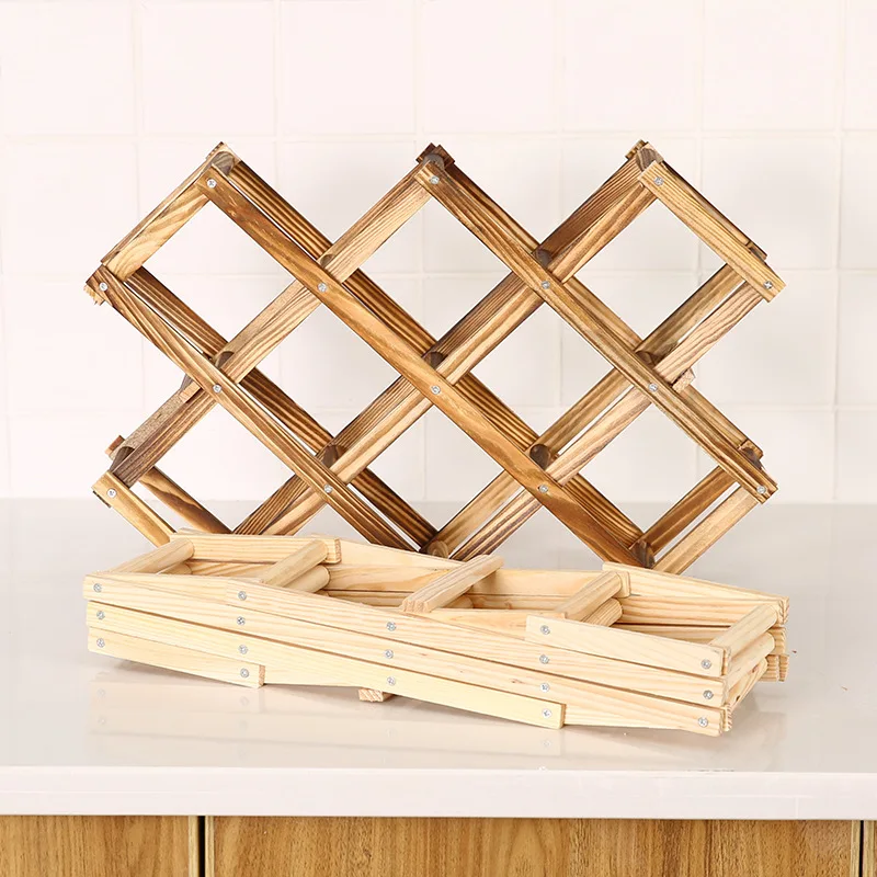 Wine Racks Wooden Wine Bottle Holder 10 Bottle Holder Mount Bar Display Shelf Folding Wood Organizer Wine Racks Men