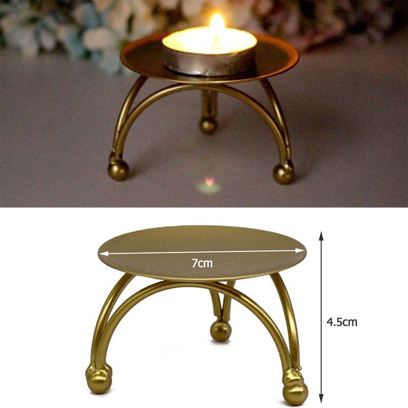 Metal Geometry Round Candlestick Tealight Candle Holder Home Wall Ornaments Decoration Europe 3D Candlestick: 22