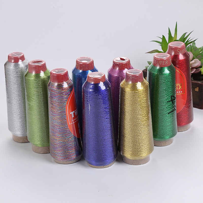 Manual Knitting Thread Bright Silk Gold Thread Silver Thread Computer Embroidery Cross Stitch Silk Thread DIY Production3600M