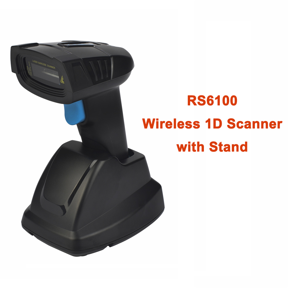 2d qr scanner de código de barras 3 em 1 handheld sem fio automático 1d 2d scanner de código de barras para android iphone ipad windows: RS6100 Wireless 1D