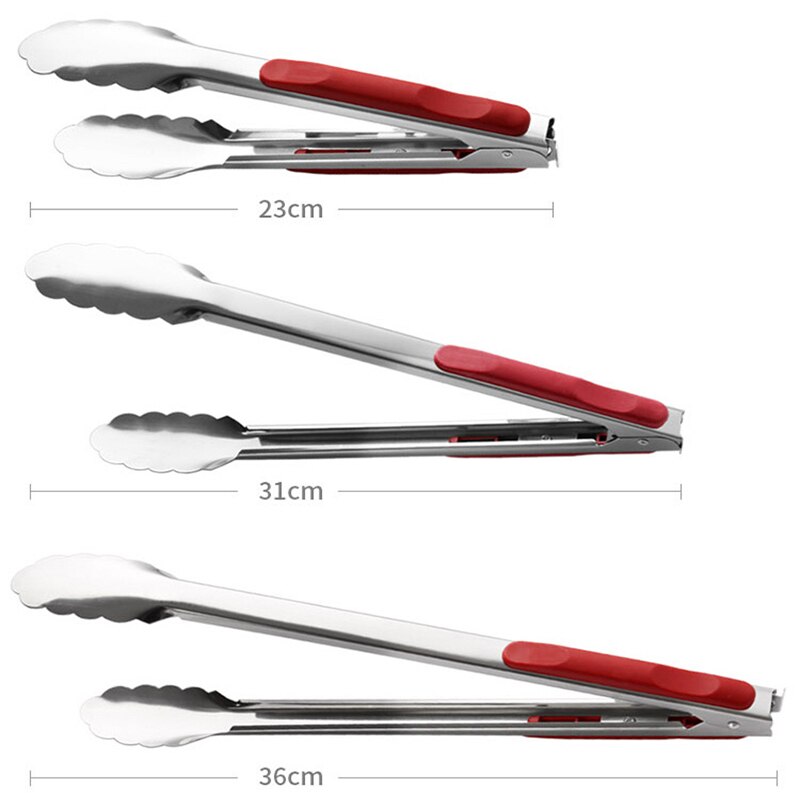 3 estilos de accesorios de cocina Gadgets de acero inoxidable barbacoa pan Clip de comida Anti-escaldado mango utensilios de cocina herramientas de cocina