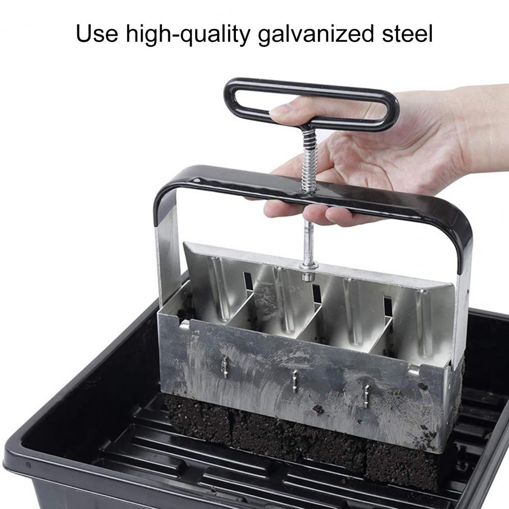 Labor Saving Soil Blockers Sturdy Non-slip Nesting System Soil Block Maker Seedlings Quad Soil Blocking Tool	for Gardening