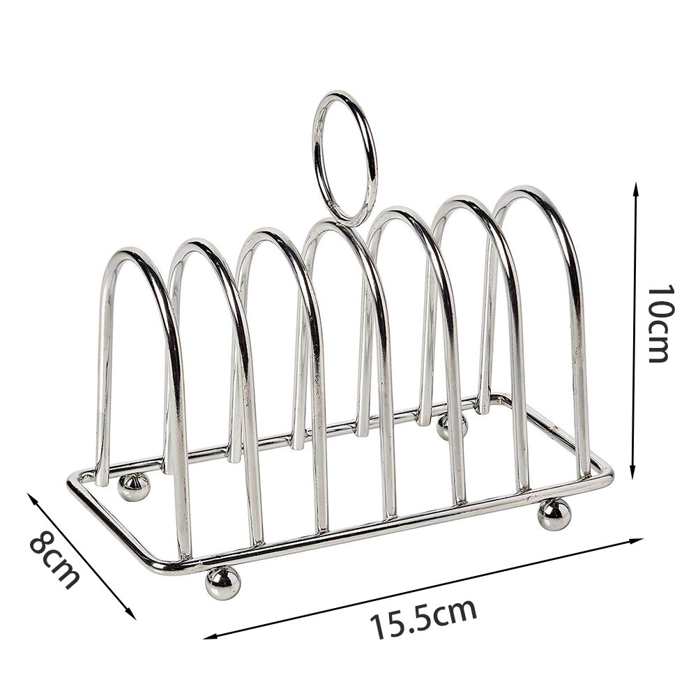 Show Tool Food Display Toast Rack Kitchen Stainless Steel 6 Slice Party Restaurant Bread Holder Breakfast Utensil Household