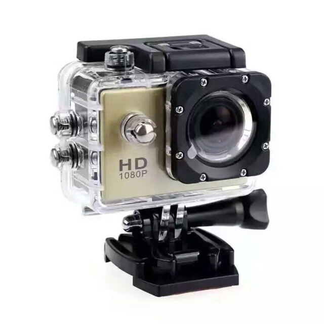 Underwater Diving Camera Waterproof Full Sports DV Video Camcorder 1080P HD Sports DVR Cam DV Video Camcorder: Gold