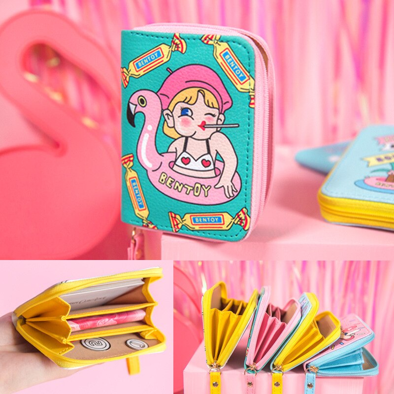 SchöNe Leder Frauen Geldbörsen Münze Tasche Mädchen Reißverschluss PU Leder Mini Geldbörse mit Münze Famale Geldbörse cartera