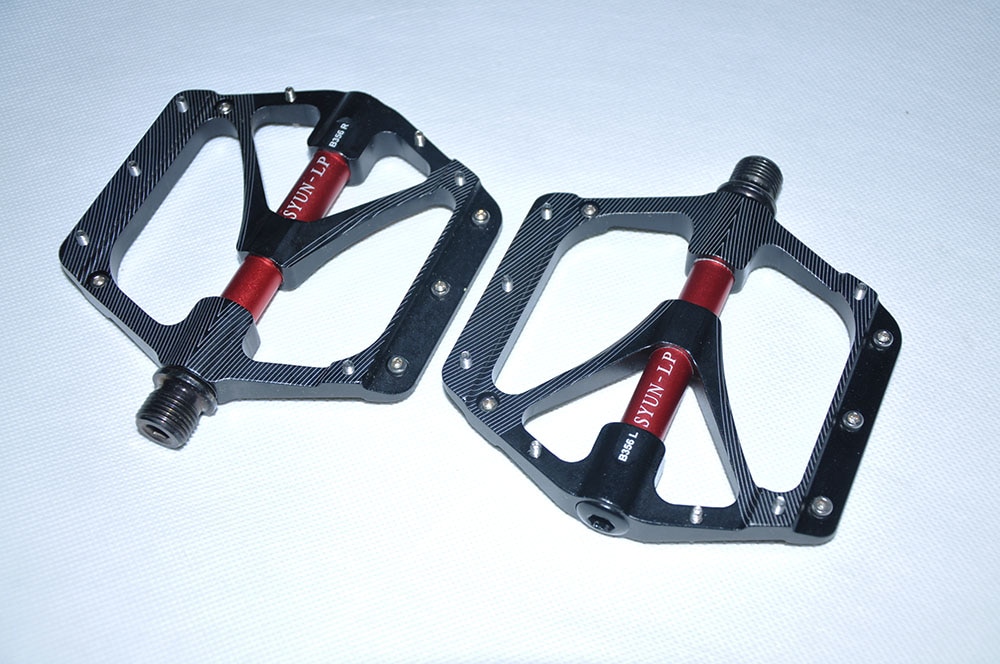 SYUN-LP light weight B356 red black replace pins Plat form sealed bearing CNC aluminum alloy mtb bicycle pedals