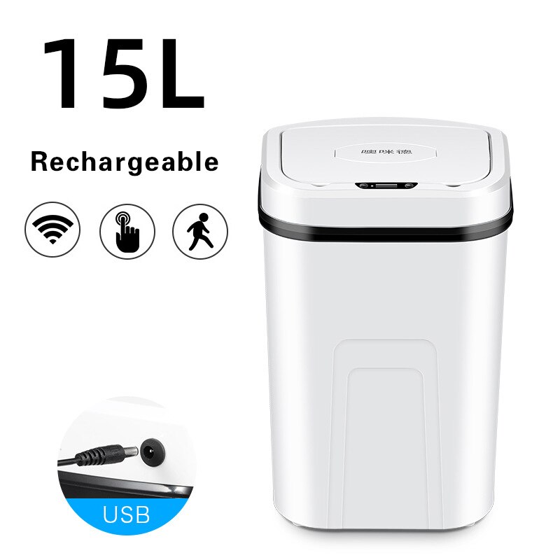 Prullenbak Automatische Inductie prullenbak Thuis Smart Electric Badkamer Woonkamer Keuken Toilet Grootte roestvrij staal met deksel Trash afvalemmer (Color : Champagne gold, Grootte : 12L Prullenbak Automatische Inductie prullenbak Thuis Smart Electric Badkamer Woonkamer Keuken Toilet Grootte roestvrij staal met deksel Trash afvalemmer (Color : Champagne gold, Grootte : 12L