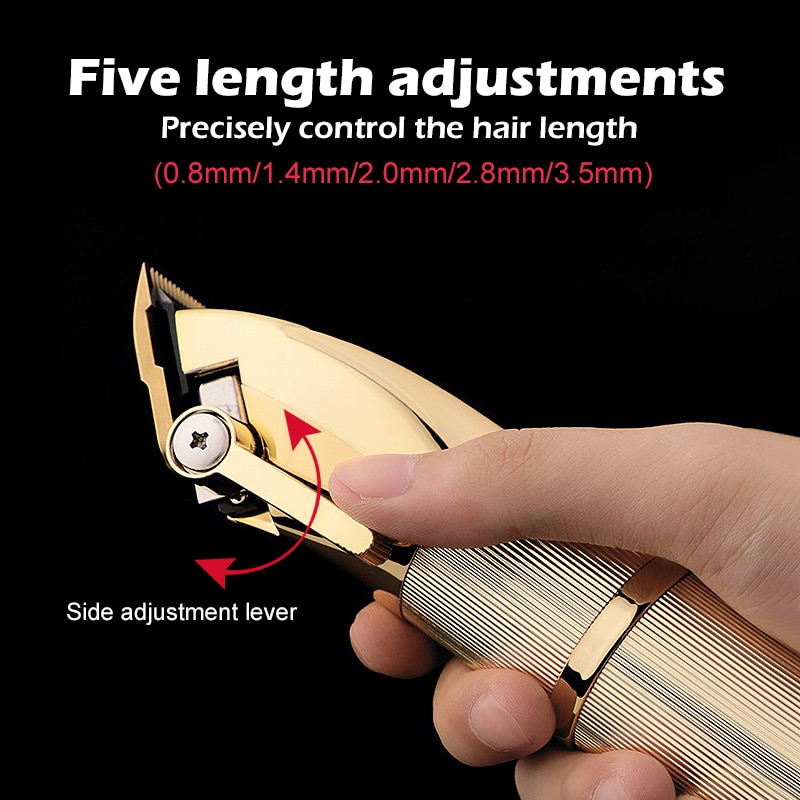 USB Rechargeable Gold Hair Clipper Electric hair trimmer Cordless Shaver Trimmer Men Barber Hair Cutting Machine