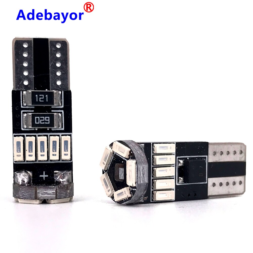 100 Pcs T10 W5W 194 4014 Smd Led Canbus 15 Led-lampen Foutloos Auto Auto Wedge Interior Light Dome kaart Trunk Lamp 12V Wit