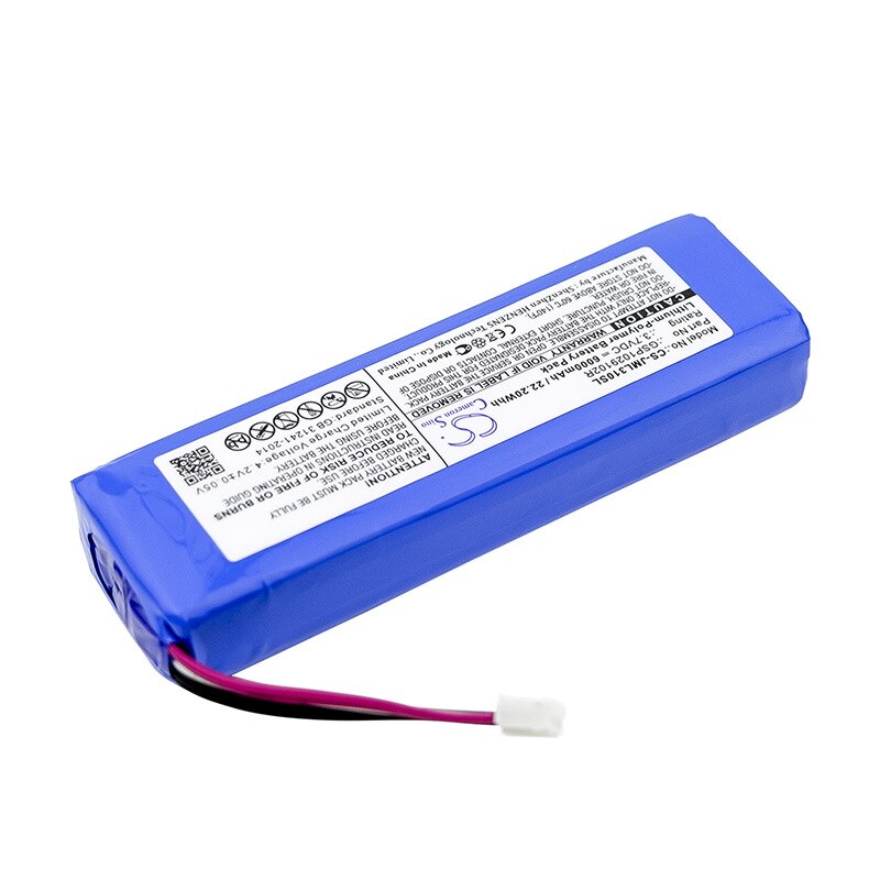 6000 mah batteri til jbl oplader 2+, opladning 2 plus, oplader 2,  opladning 3,  gsp 1029102r batteri