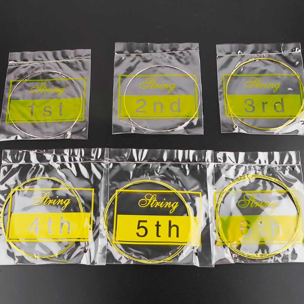 6 Guitar Strings Stainless Steel Replacement Strings Bronze for Acoustic Guitar