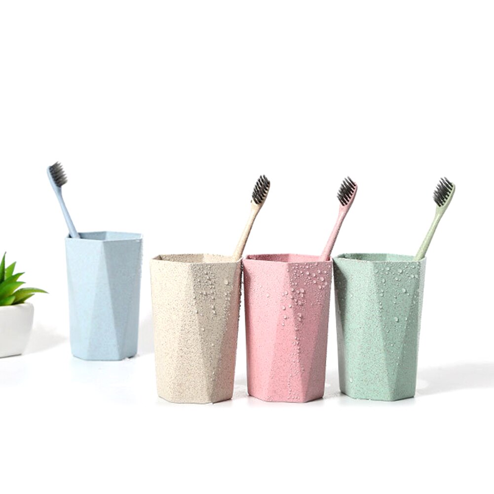 1PCS Diamond Cup Toothbrush Holder PP Cup Family Bathroom Light Toothbrush Cup Set Color Random