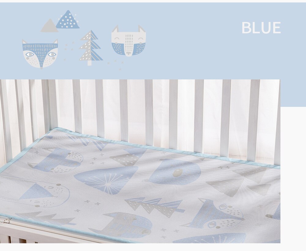 Sunveno åndbar baby sengetøj, is silke fiber sengetøjspude, til sommer 74 x 35cm: Blå 140 x 70cm