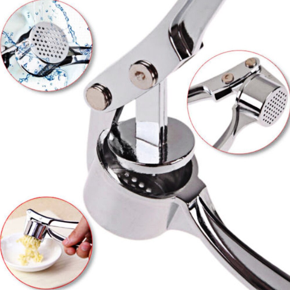 #H20 Kitchen Stainless Steel Garlic Press Crusher Home Cooking Vegetables Ginger Squeezer Masher Handheld Garlic Mincer Tools