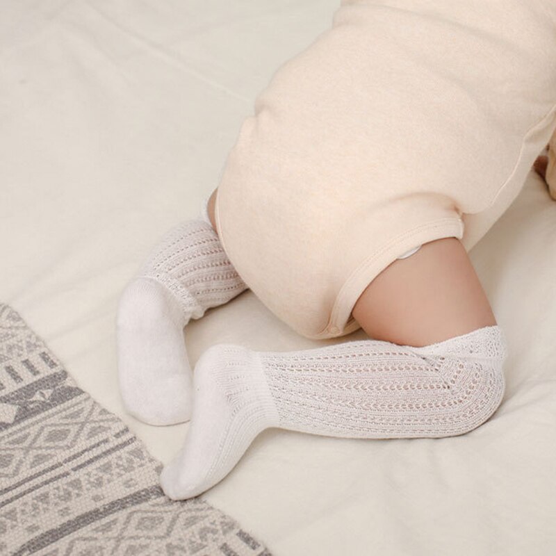 Spitze Rüsche Baby Knie Hohe Socken Einfarbig Sommer Weiche Atmungsaktive Baby Mädchen Socken Kleinkind Kleinkind Lange Rohr Socke Sokken