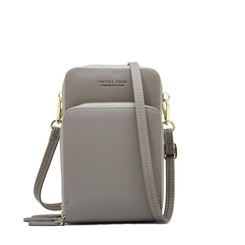 Korean Version Big Capacity Multifunction Sutdent Shoulder Bag Street Solid Color Portable Tote Handbag Crossbody Bag: Gray
