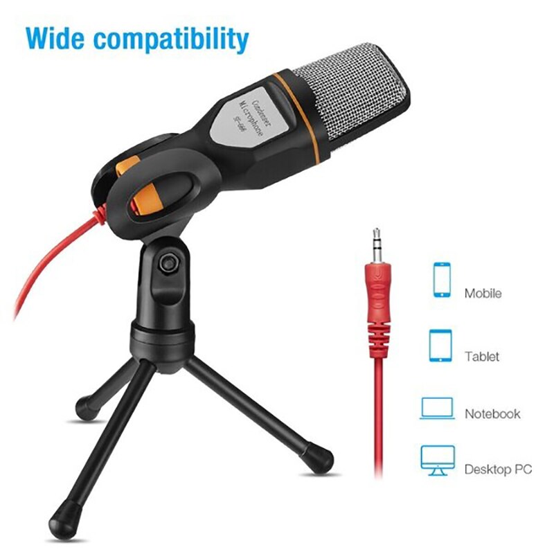 Kabelgebundenes stereo-kondensatormikrofon für podcasts und studios mit halterung für gespräche, gesang, karaoke, pc und laptop