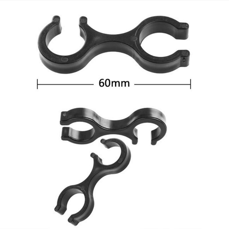 Portable Trekking Pole Walking Stick 8 Shaped Clip Clamp Accessory Black