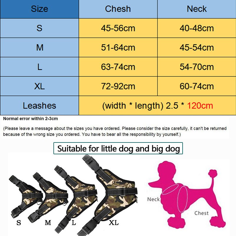 Oxford Hond Harnas + 120 cm Riemen Set Voor Grote Middelgrote Kleine Honden Verstelbare Reflecterende Harnassen met Doberman herder husky