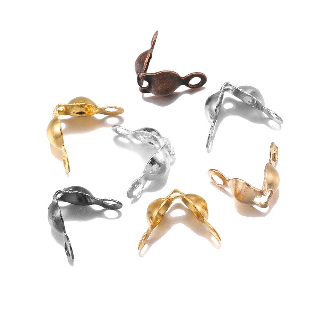 Connecteurs de chaîne à billes 4x7mm, fermoirs, pointe de perle, coquille de palourde pour bricolage, collier, Bracelets, accessoires de fabrication de bijoux, 100 – 1200 pièces/lot