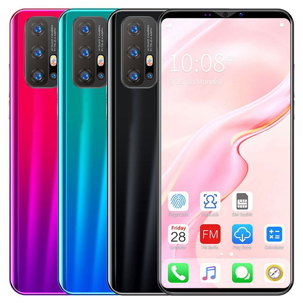 Z6 Pro Smartphone 5.8 Inch Screen Smartphone 512M+4G Android Smartphone 3D Glass Plated Back Cover Blue