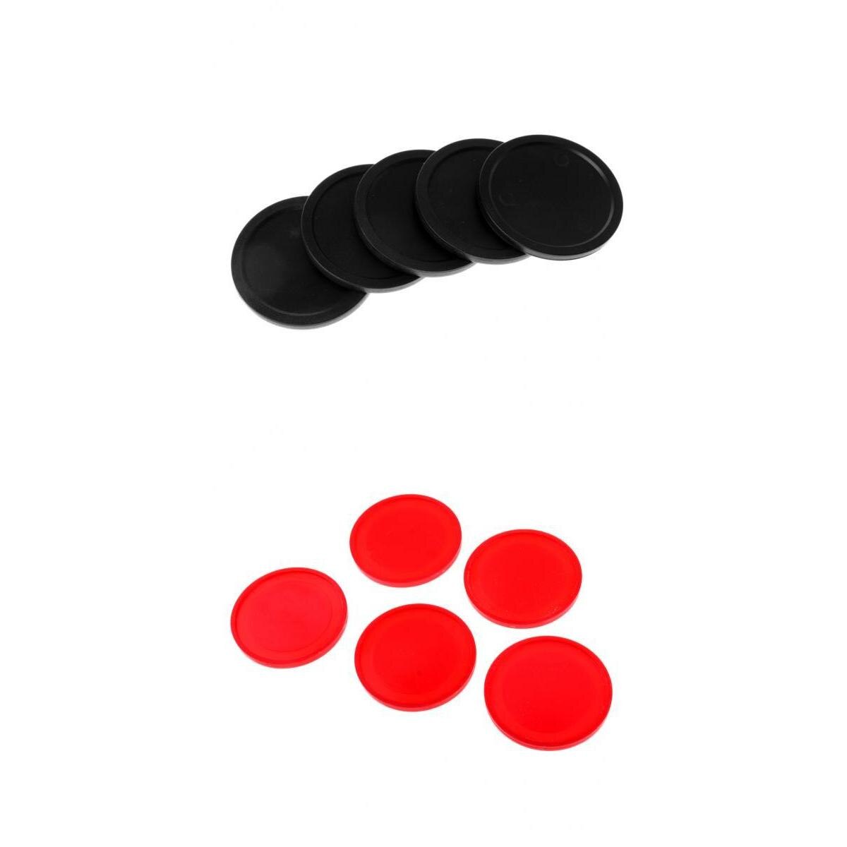 10 Pieces Air Hockey Pucks For Full Size Air Hockey Tables Red Black 60mm 50mm Replacements Accessories for Air Hockey Games