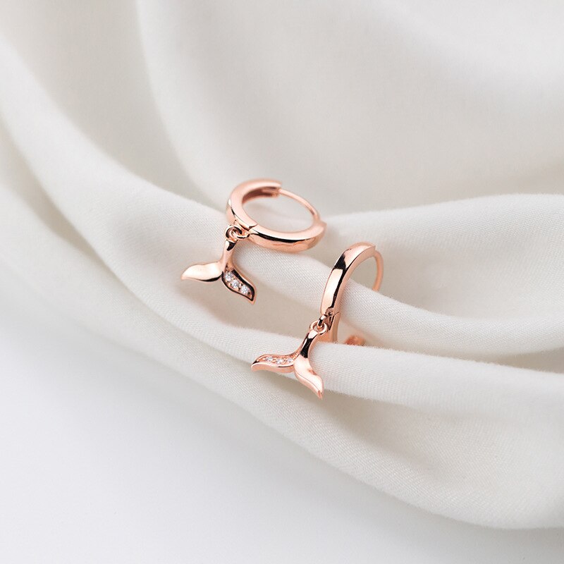 ANENJERY Simple delicado Plata de Ley 925 pendientes con forma de clip para mujer pendientes de cadena oorbellen pendientes S-E1052