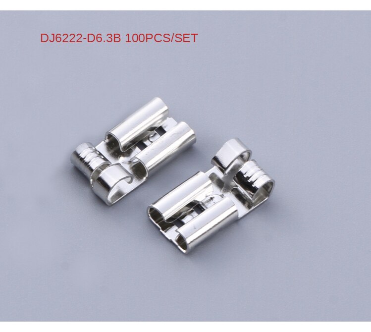 100Pcs 6.3Mm Vlag-Haak Schakelaar Klauw-Type Vrouwelijke Terminal Plug-In Aansluiting Koude Compressie terminal Koperen Connector