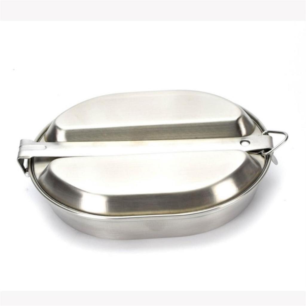 Outdoor Tableware Stainless Steel Frying Pan Mess Kit For Camping