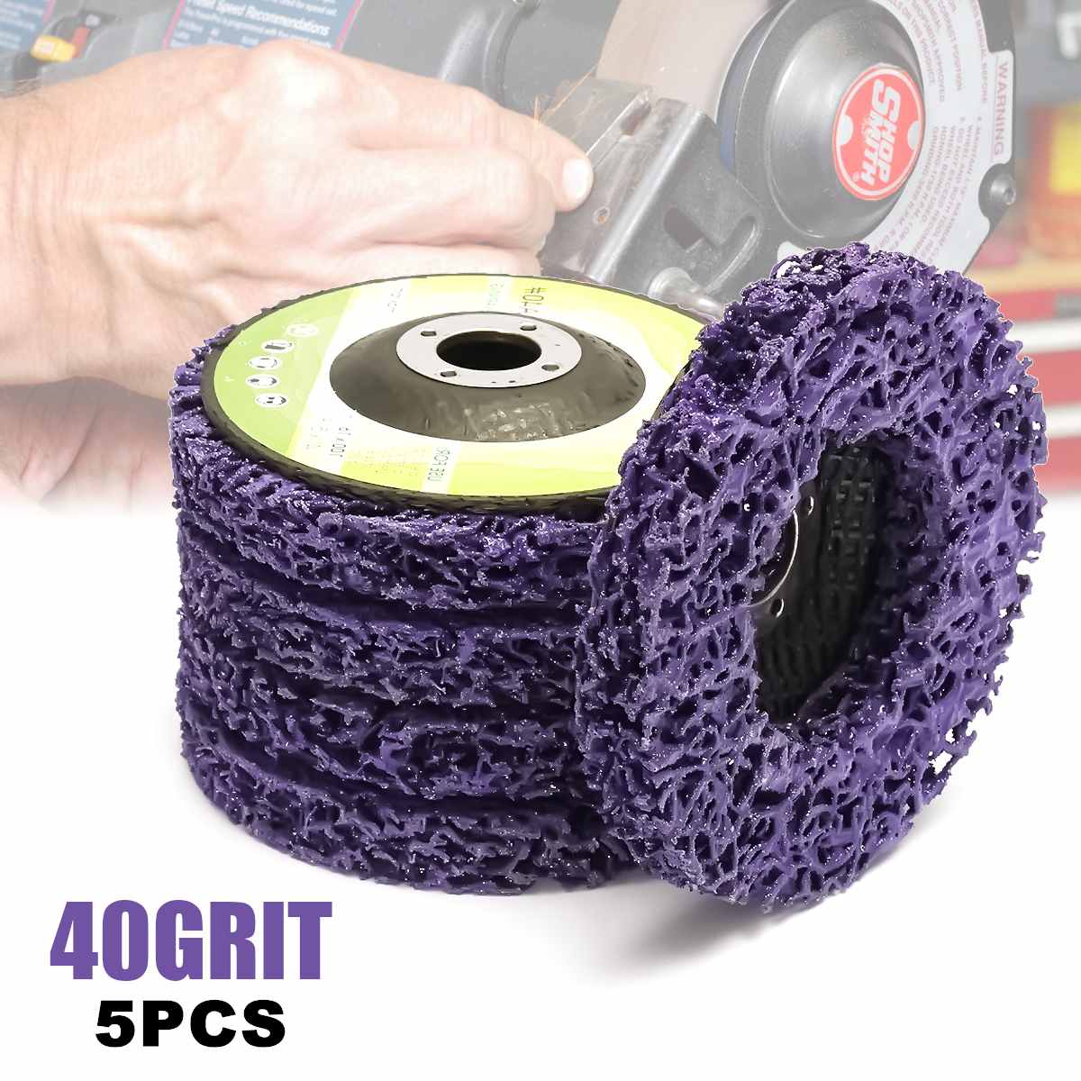 5Pcs Purple Durable Poly Strip Disc Wheel 100x16Mm Wood Metal Paint Rust Removal Clean Abrasive Tools For Angle Grinder