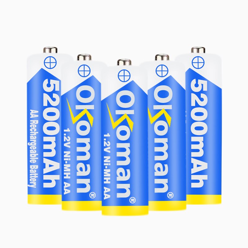 Original Battery AA 5200mAh 1.2V NI-MH for Camera Flashlight Toy Pre-Charged Rechargeable Batteries Electrical Appliances