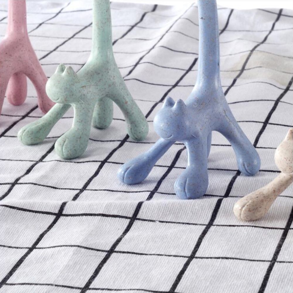 Cartoon Cute Cat Rice Spoon Wheat Straw Vertical Spoons Kitchen Accessories Cooking