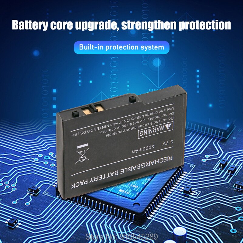 2000mAh Battery + Tool Pack Kit for Nintendo DSL NDS Lite NDSL 3.7V Rechargeable Lithium-ion Replacement Li-ion Battery