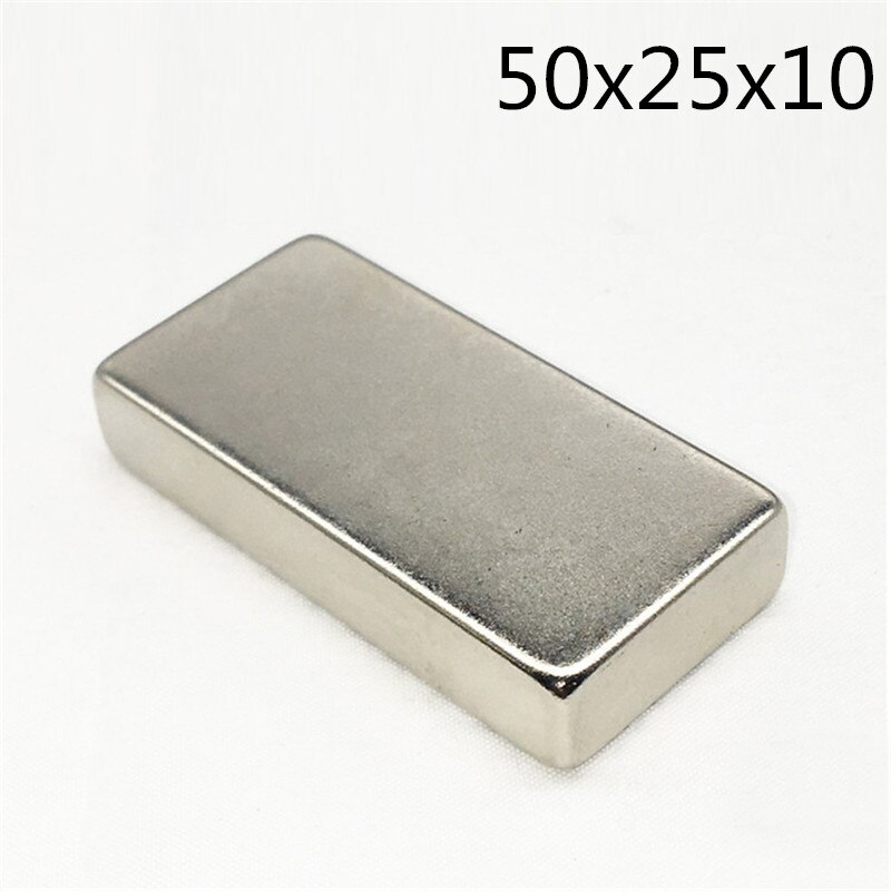 50X25X10Mm Neodymium Ijzer Borium Vierkante Sterke Magnetische N50 Permanente Super Sterke Permanente Magneet